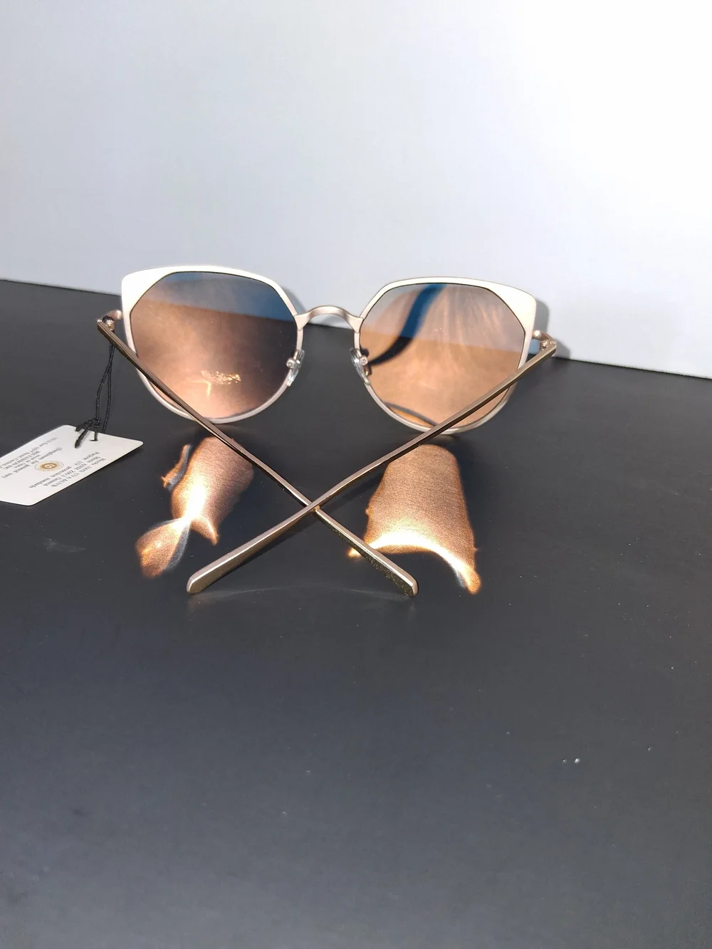 Furlux Pink Cat-Eye Sunglasses with Mirrored Lenses